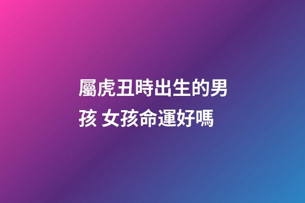 屬虎丑時出生的男孩 女孩命運好嗎